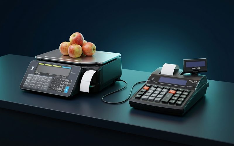 Cântărirea produselor pe un cântar comercial cu tastatură